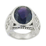 Load image into Gallery viewer, 925 Silver Oval Sapphire Ring | Gemstone Jewelry for Men
