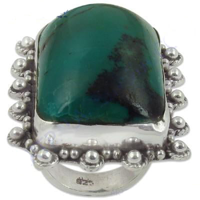 925 Silver Green Gemstone Ring for Women | Statement Jewelry