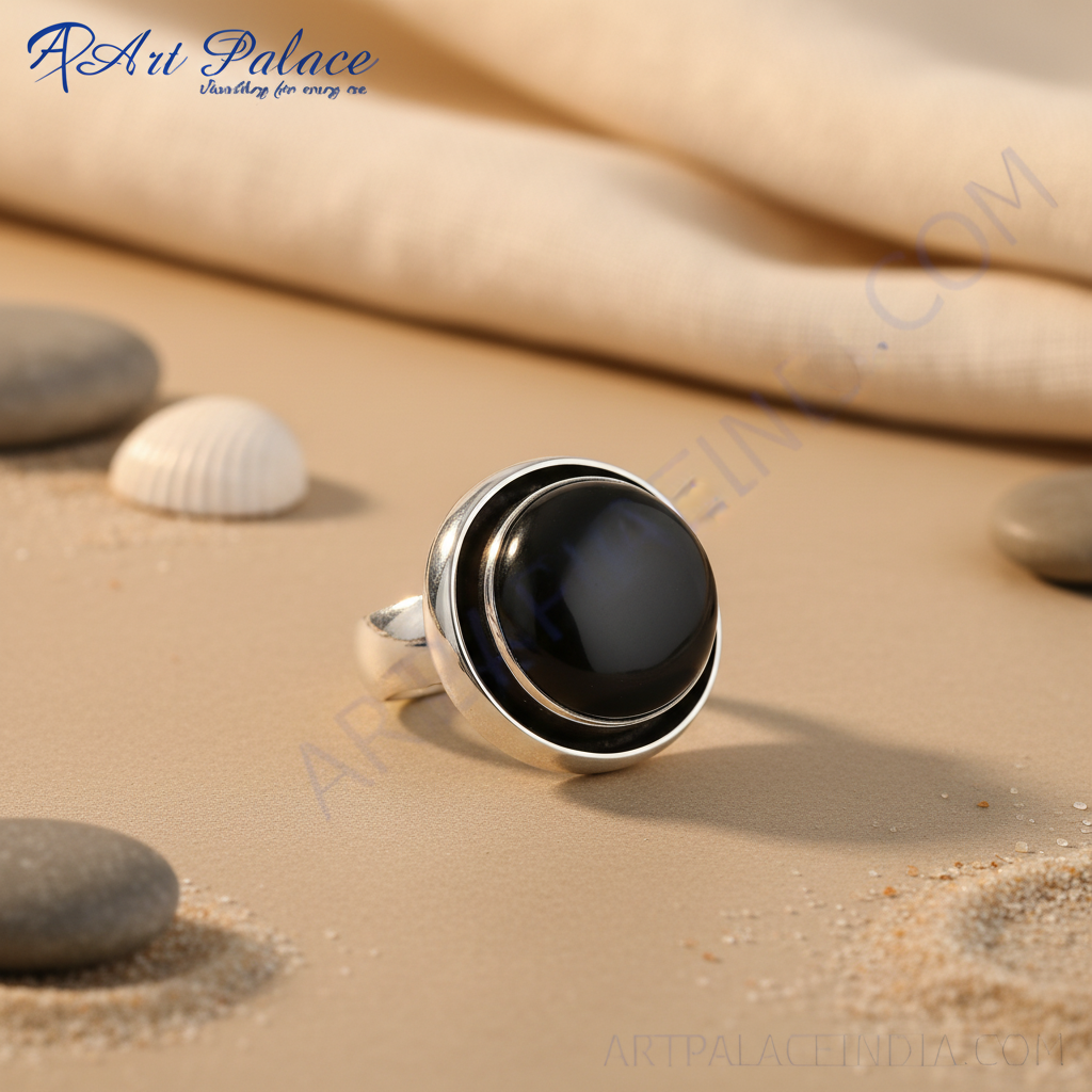 925 Silver Onyx Stone Ring for Women | Statement Jewelry