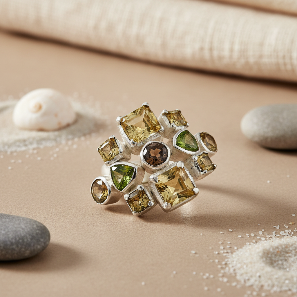 925 Silver Gemstone Cocktail Ring | Women's Fashion Jewelry