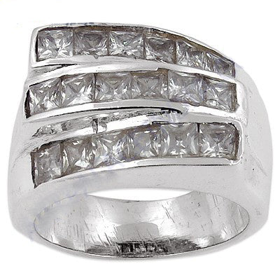 Silver Cubic Zirconia Ring for Women | Statement Ring