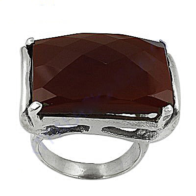 925 Silver Garnet Gemstone Ring for Women | Statement Jewelry