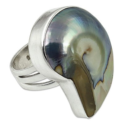 925 Silver Mother of Pearl Shell Ring for Women | Statement Ring