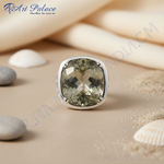 Load image into Gallery viewer, Silver Ring with Large Faceted Gemstone for Women
