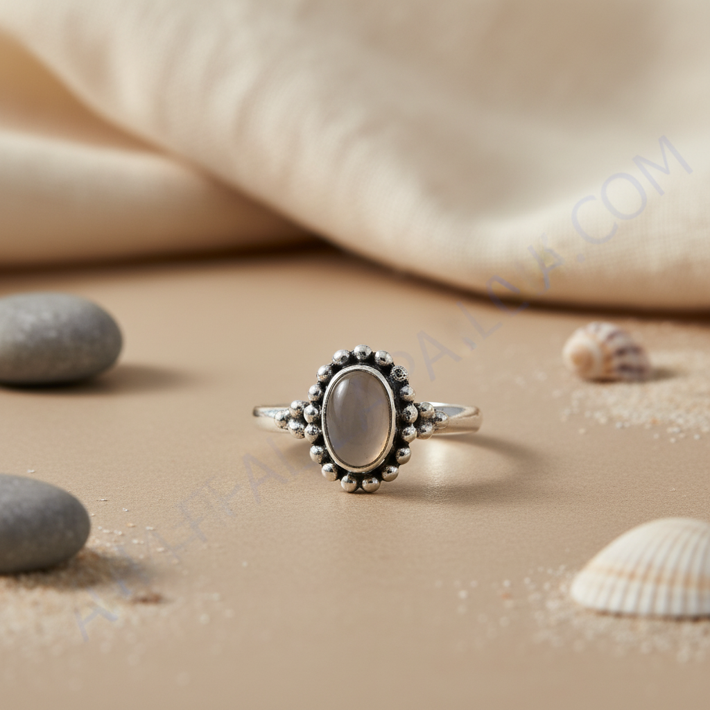 925 Silver Oval Stone Ring for Women | Daily Wear Jewelry