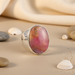 Load image into Gallery viewer, 925 Silver Oval Pink Stone Ring for Women | Statement Jewelry
