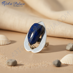 Load image into Gallery viewer, Silver Lapis Lazuli Ring for Women | Statement Jewelry
