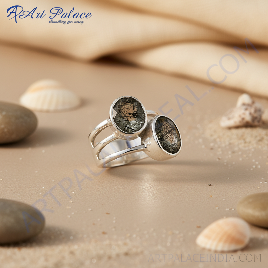 925 Silver Rutilated Quartz Ring for Women | Gift Jewelry