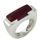 Load image into Gallery viewer, 925 Silver Rectangular Garnet Ring for Women | Statement Jewelry

