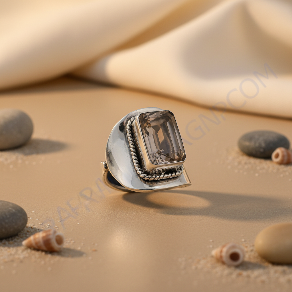 925 Silver Smoky Quartz Ring | Women's Cocktail Jewelry