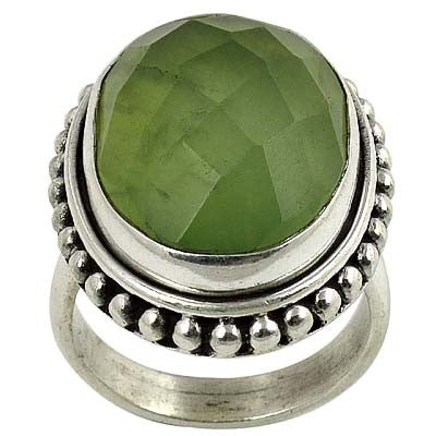 925 Sterling Silver Green Quartz Ring for Women | Gift Jewelry