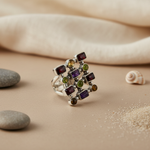 Load image into Gallery viewer, 925 Silver Multi-Gemstone Cocktail Ring for Women | Gift
