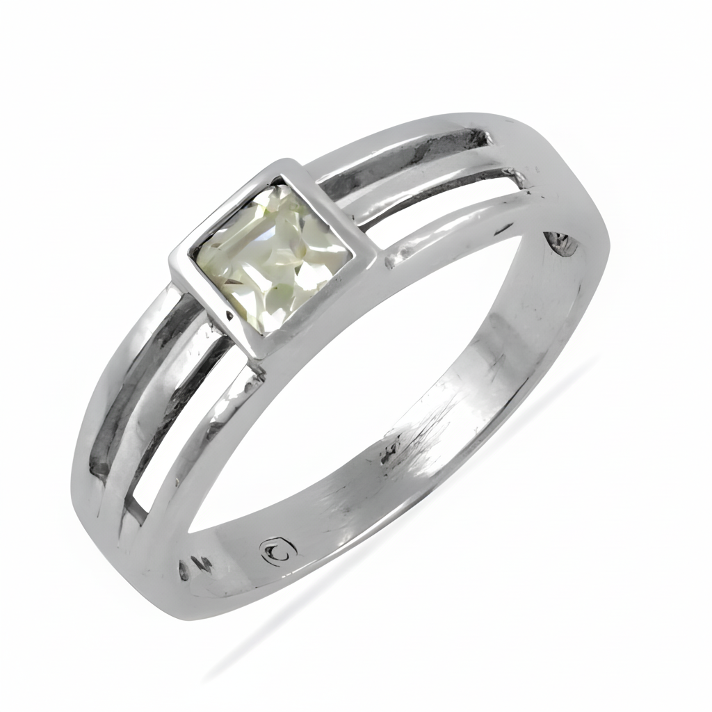925 Silver Square Gemstone Ring for Women | Daily Wear Jewelry