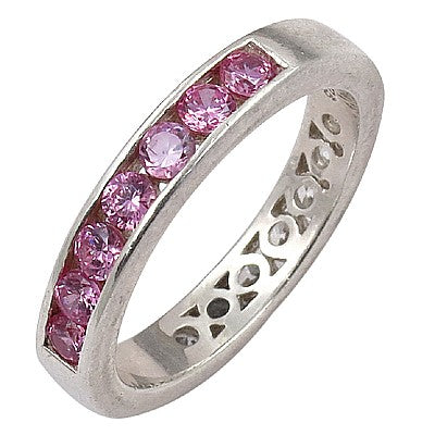 Silver Pink Sapphire Ring for Women | Gemstone Jewelry Gift