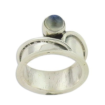 Silver Ring with Blue Gemstone for Women | Statement Jewelry
