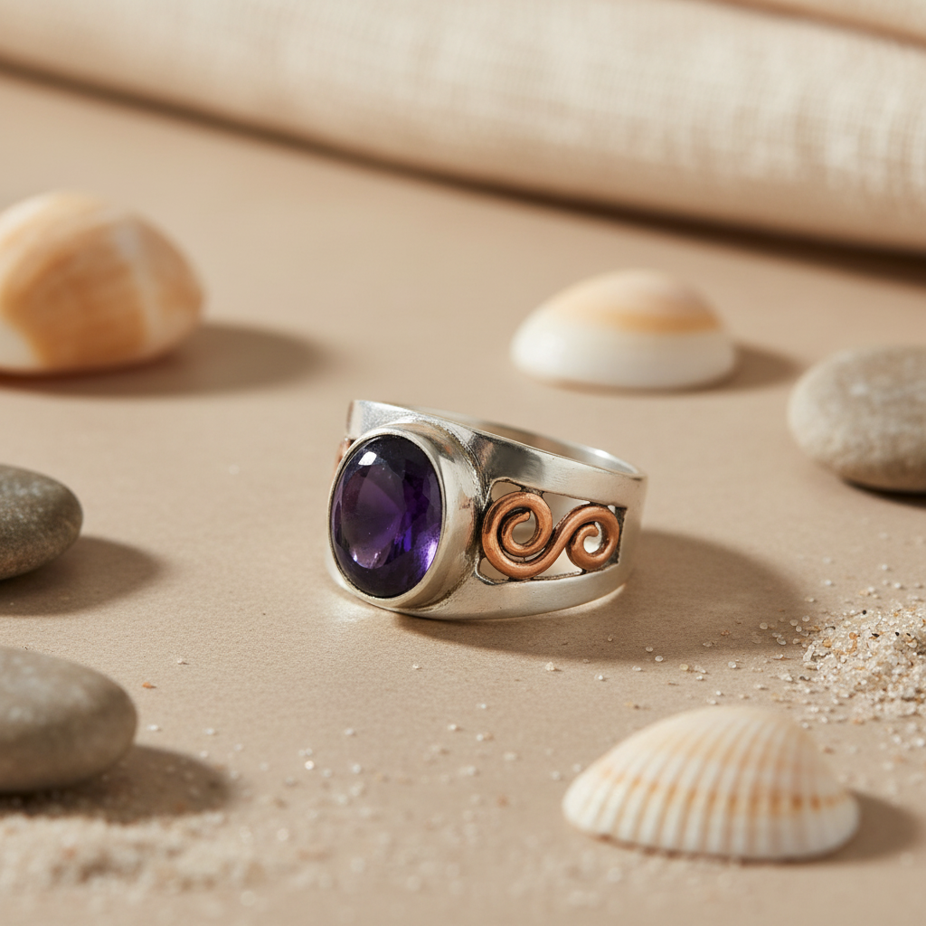 925 Silver Amethyst Cocktail Ring for Women | Statement Jewelry