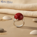 Load image into Gallery viewer, Silver Red Gemstone Ring for Women | Statement Jewelry
