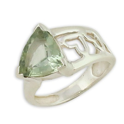 925 Silver Green Amethyst Ring for Women | Gemstone Jewelry