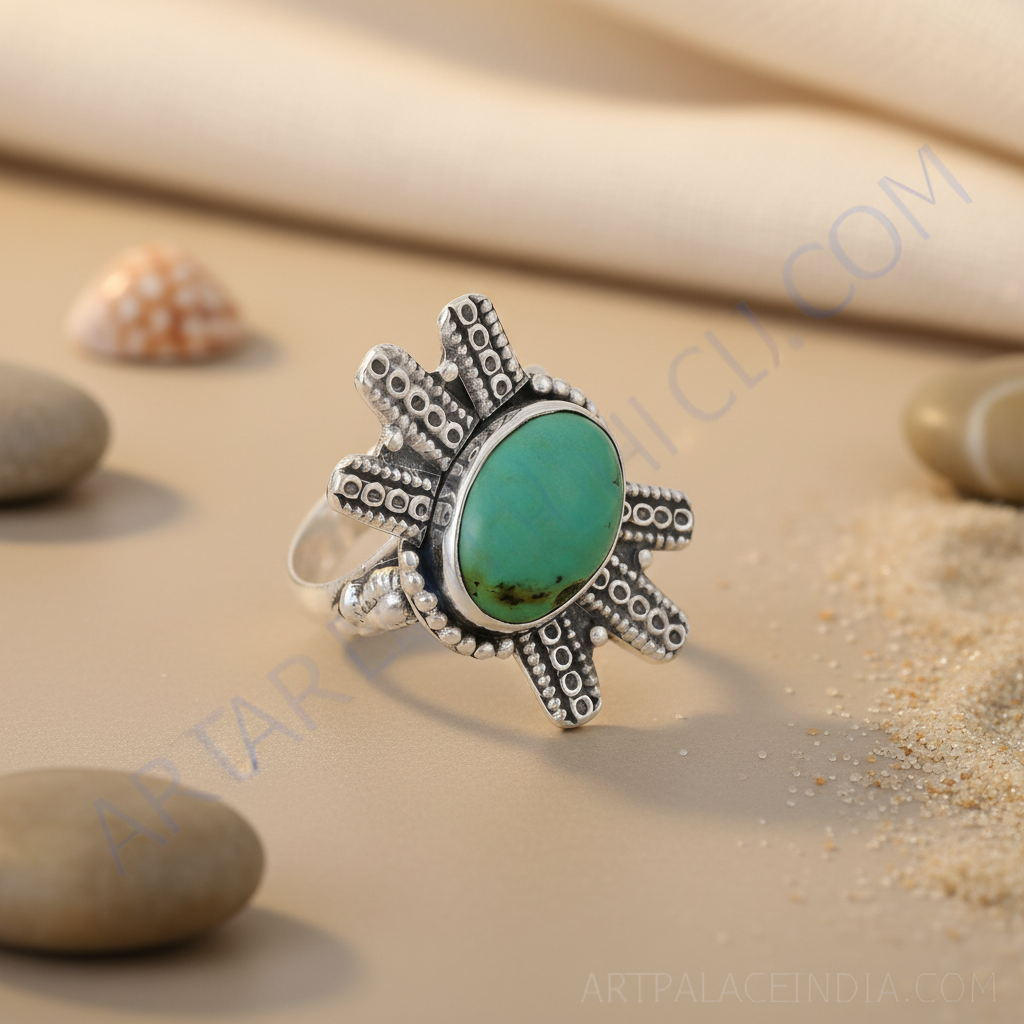 925 Silver Turquoise Ring for Women | Bohemian Jewelry