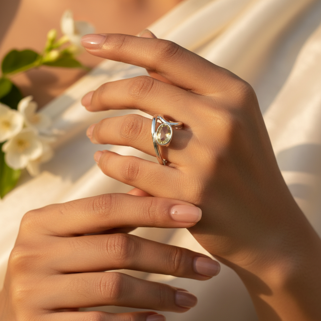 925 Silver Citrine Ring for Women | Gemstone Jewelry