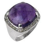 Load image into Gallery viewer, Amethyst Gemstone Ring in Silver for Women | Statement Jewelry
