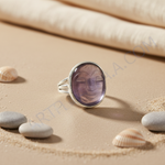 Load image into Gallery viewer, Amethyst Carved Face Ring | 925 Silver | Women's Jewelry
