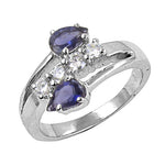 Load image into Gallery viewer, 925 Silver Iolite &amp; White Topaz Ring for Women | Gift Jewelry
