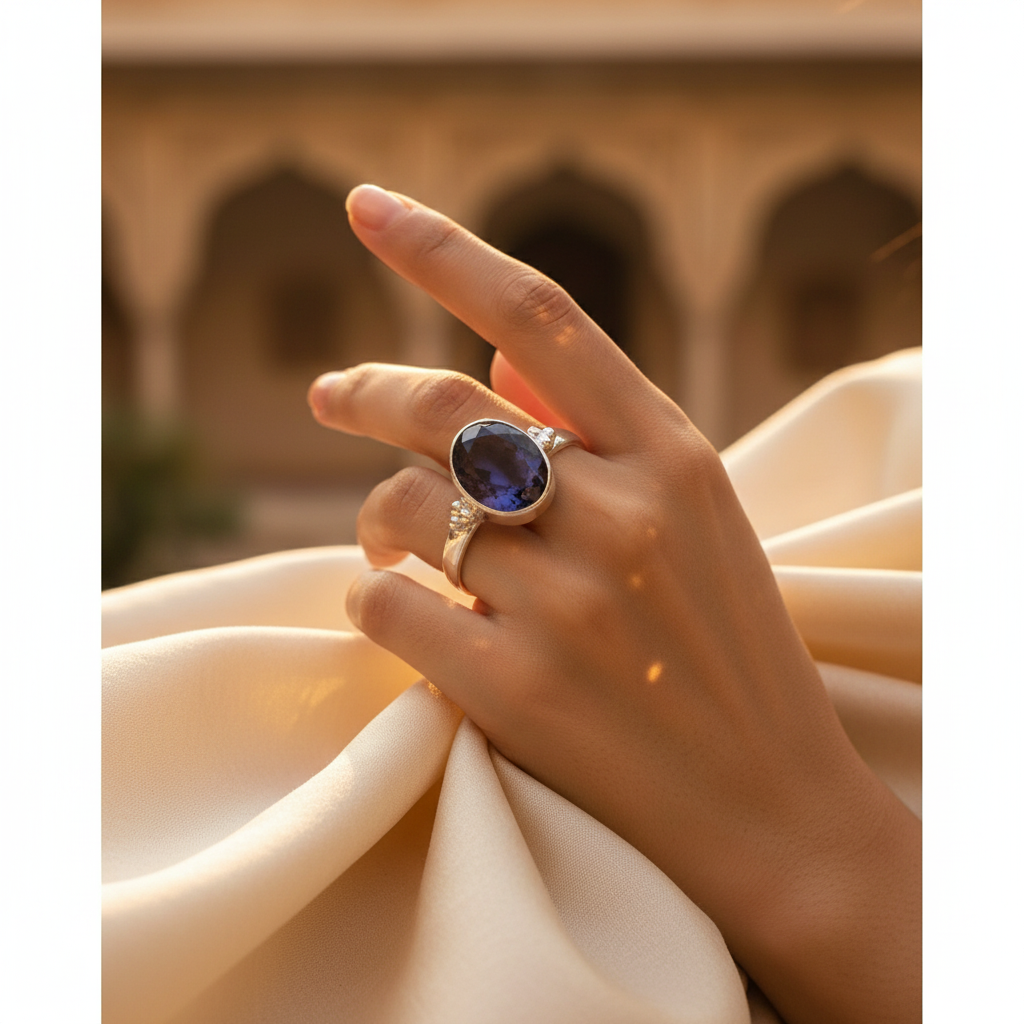 925 Sterling Silver Iolite Ring for Women | Gemstone Jewelry