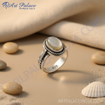 Load image into Gallery viewer, 925 Sterling Silver Ring with Mother of Pearl Stone | For Women
