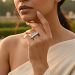 Load image into Gallery viewer, Silver Emerald Cut Ring for Women | Anniversary Gift
