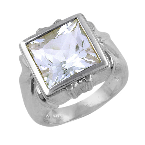 925 Silver Square Cut Ring for Men | Gemstone Ring