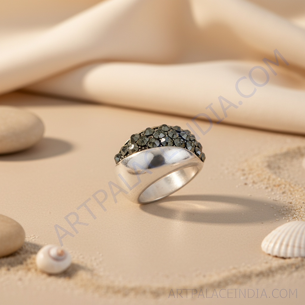 Silver Ring with Sparkling Stone for Women | Statement Jewelry