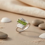 Load image into Gallery viewer, Silver Peridot Ring for Women | Gemstone Ring | Gift
