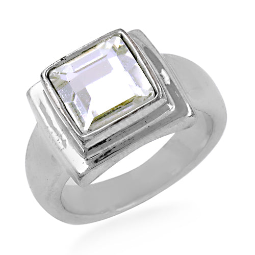 925 Silver Square Cut Ring for Women | Gemstone Jewelry