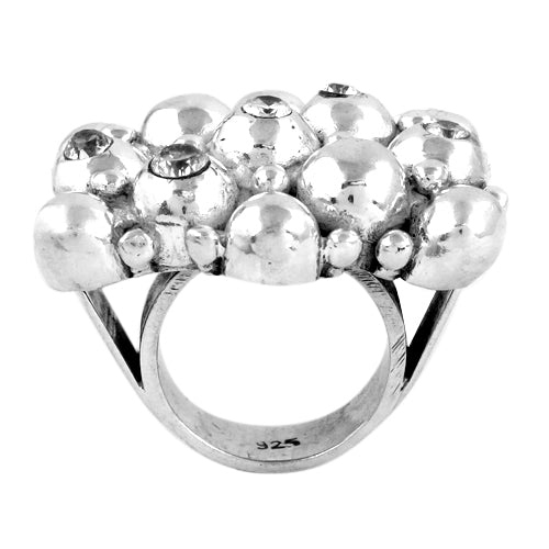 925 Silver Bubble Cluster Ring | Women's Statement Ring