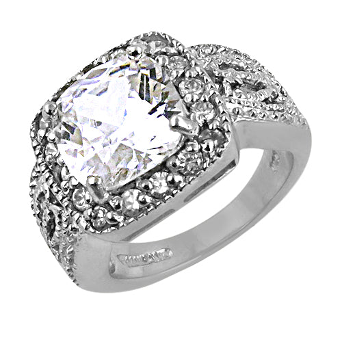 Silver Cubic Zirconia Ring for Women | Statement Ring
