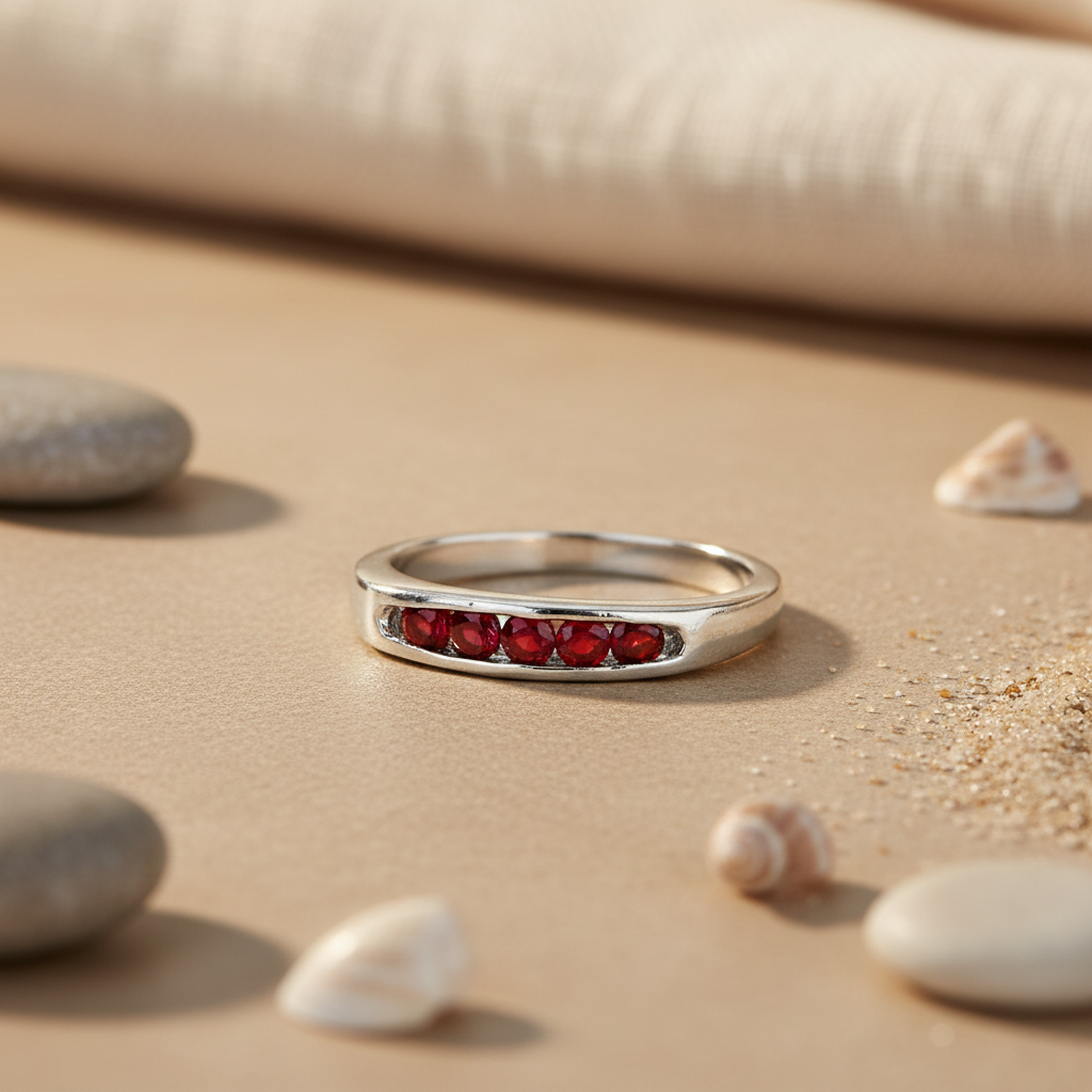 Silver Ruby Ring for Women | Gemstone Ring | Gift