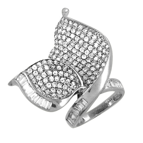 925 Silver Butterfly Ring for Women | Crystal Pave | Gift