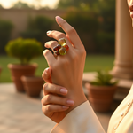 Load image into Gallery viewer, Silver Multi-Gemstone Cocktail Ring for Women | Statement Ring
