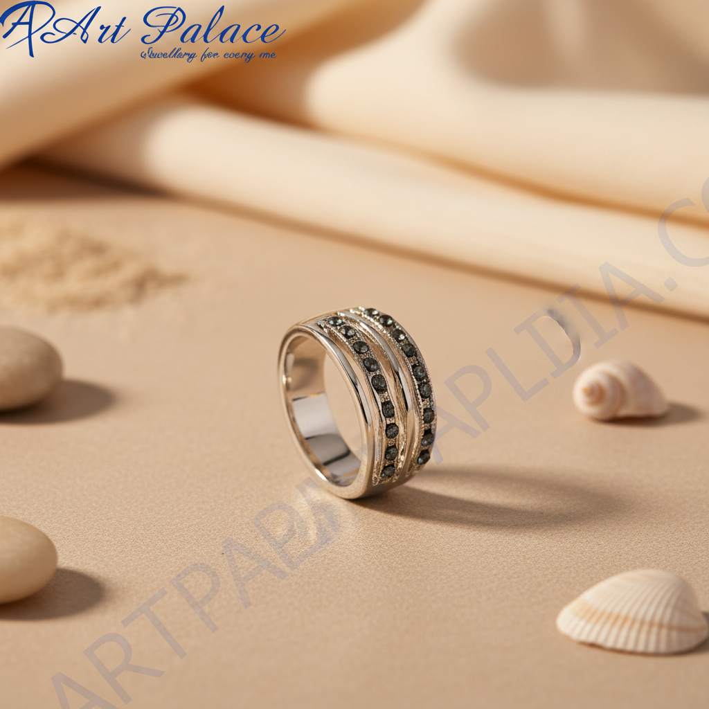 Silver Ring with Cubic Zirconia Stones for Women | Daily Wear Jewelry