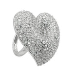 Load image into Gallery viewer, Silver Heart Ring | Textured Finish | Fashion Jewelry for Women

