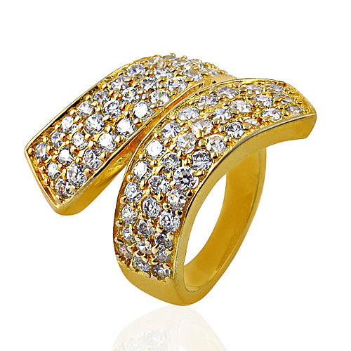 gold plating Ring with Cubic Zirconia Stones for Women | Daily Wear