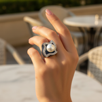 Load image into Gallery viewer, Silver Pearl &amp; Gemstone Ring for Women | Statement Jewelry
