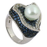 Load image into Gallery viewer, Silver Pearl &amp; Gemstone Ring for Women | Statement Jewelry

