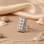 Load image into Gallery viewer, Silver Cubic Zirconia Cocktail Ring for Women | Statement Jewelry
