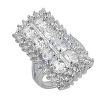 Load image into Gallery viewer, Silver Cubic Zirconia Cocktail Ring for Women | Statement Jewelry

