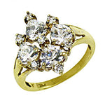 Load image into Gallery viewer, gold plating Ring with White Gemstones | Women's Floral Ring
