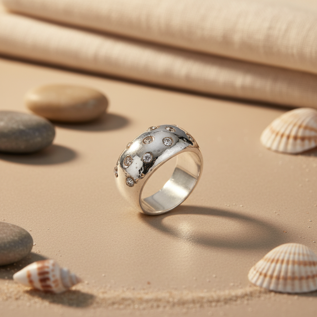 Silver Ring with Cubic Zirconia Stones for Women | Gift