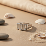 Load image into Gallery viewer, Silver Ring with White CZ Stones | Women's Fashion Jewelry
