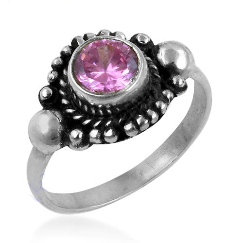 925 Silver Pink Gemstone Ring for Women | Gift Jewelry